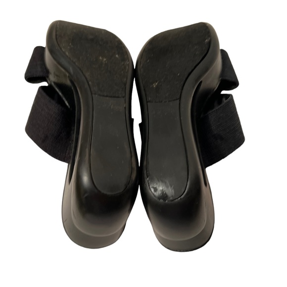 White Mountain Black stretch Band Platform Shoes Size 6M - Picture 6 of 6